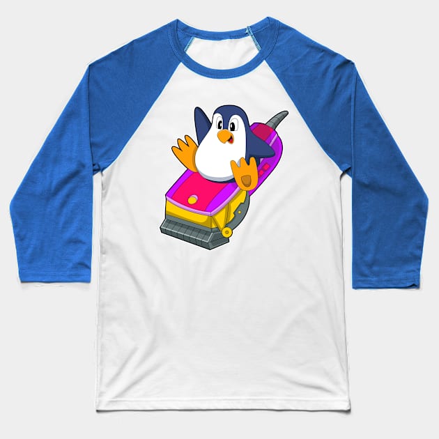 Penguin as Hairdresser with Razor Baseball T-Shirt by Markus Schnabel